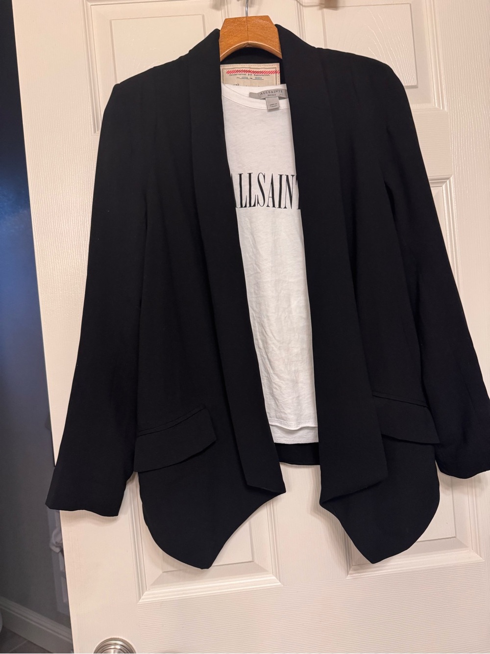 Anthropologie Black Open Draped Blazer 🪴price to sell🪴